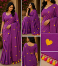 Purple Heart Embroidered Saree