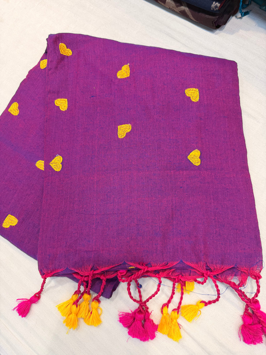 Purple Heart Embroidered Saree